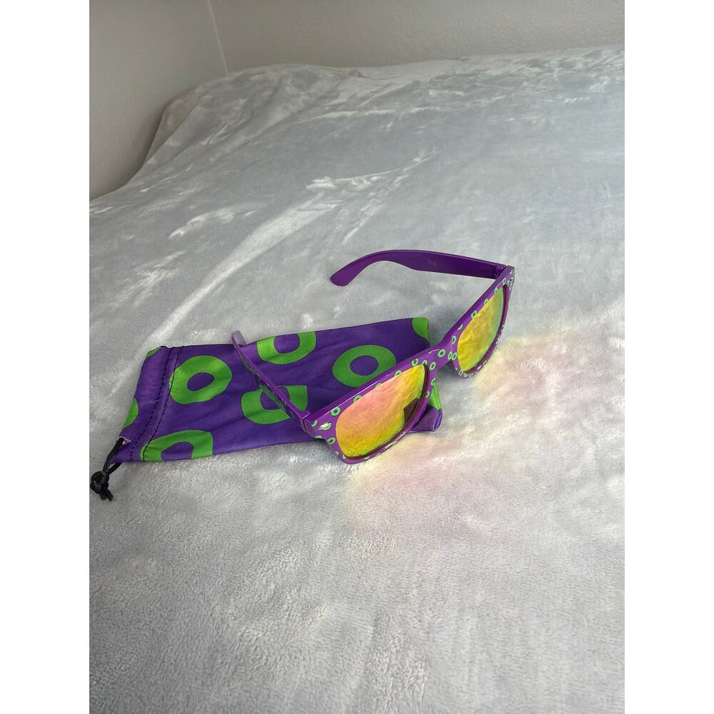 Phish Fishman Donut Sunglasses Mirrored Pink Gold Lens Jam Band Pouch Lot Merch - Picture 4 of 4